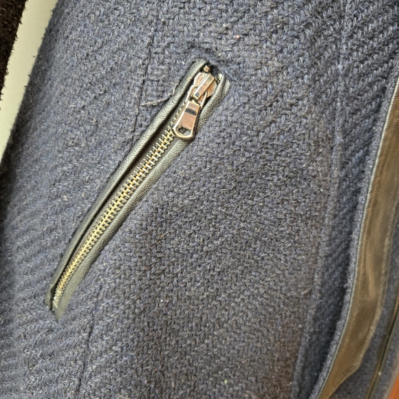 Black Rivet Coat Small Women's Knit Faux Leather Jacket - Picture 6 of 16